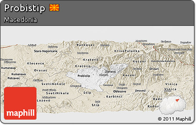 Classic Style Panoramic Map of Probistip