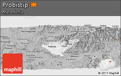 Gray Panoramic Map of Probistip