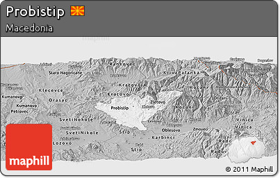 Gray Panoramic Map of Probistip