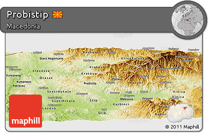 Physical Panoramic Map of Probistip