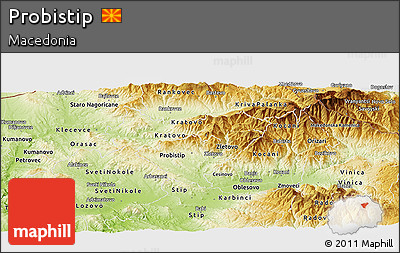 Physical Panoramic Map of Probistip