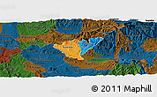 Political Panoramic Map of Probistip, darken