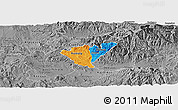 Political Panoramic Map of Probistip, desaturated