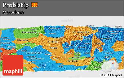 Political Panoramic Map of Probistip