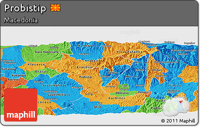 Political Panoramic Map of Probistip