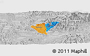 Political Panoramic Map of Probistip, lighten, desaturated