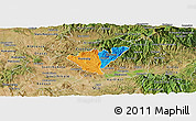 Political Panoramic Map of Probistip, satellite outside