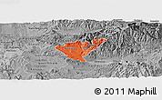 Political Shades Panoramic Map of Probistip, desaturated