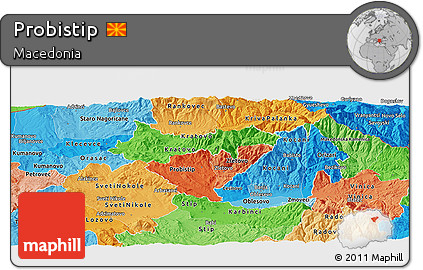 Political Shades Panoramic Map of Probistip