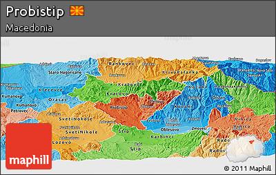 Political Shades Panoramic Map of Probistip