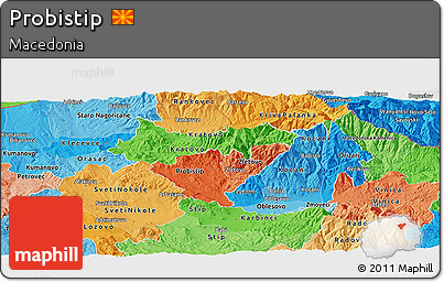 Political Shades Panoramic Map of Probistip
