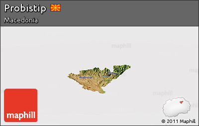 Satellite Panoramic Map of Probistip, cropped outside