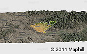 Satellite Panoramic Map of Probistip, darken, semi-desaturated