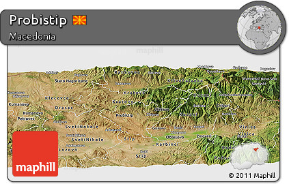 Satellite Panoramic Map of Probistip