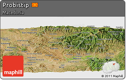 Satellite Panoramic Map of Probistip