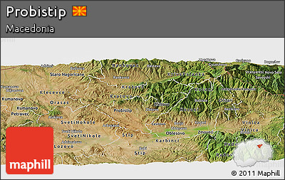 Satellite Panoramic Map of Probistip