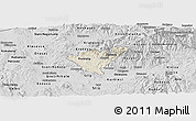 Shaded Relief Panoramic Map of Probistip, desaturated