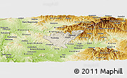 Shaded Relief Panoramic Map of Probistip, physical outside