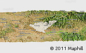 Shaded Relief Panoramic Map of Probistip, satellite outside