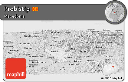 Silver Style Panoramic Map of Probistip