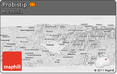 Silver Style Panoramic Map of Probistip