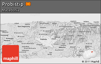 Silver Style Panoramic Map of Probistip