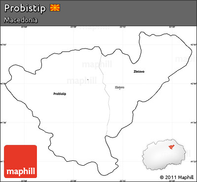 Blank Simple Map of Probistip, cropped outside