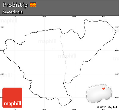 Blank Simple Map of Probistip, cropped outside, no labels