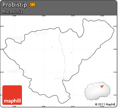 Blank Simple Map of Probistip, cropped outside, no labels