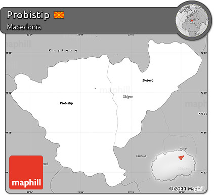 Gray Simple Map of Probistip