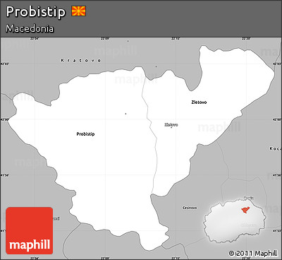 Gray Simple Map of Probistip