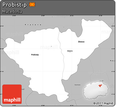 Gray Simple Map of Probistip