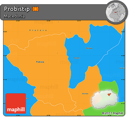 Political Simple Map of Probistip