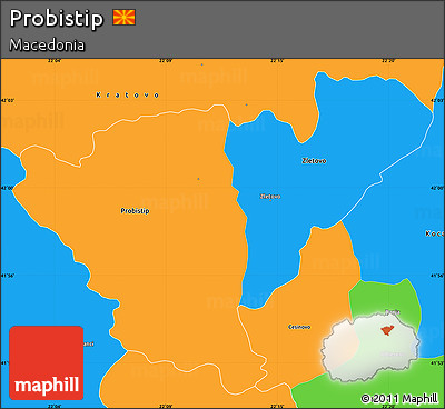 Political Simple Map of Probistip