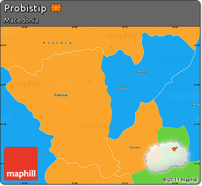 Political Simple Map of Probistip
