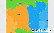 Political Simple Map of Probistip, political shades outside