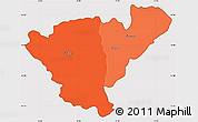 Political Shades Simple Map of Probistip, cropped outside