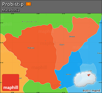 Political Shades Simple Map of Probistip