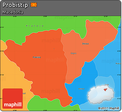Political Shades Simple Map of Probistip
