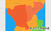 Political Shades Simple Map of Probistip, political outside