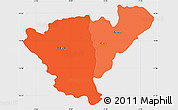 Political Shades Simple Map of Probistip, single color outside