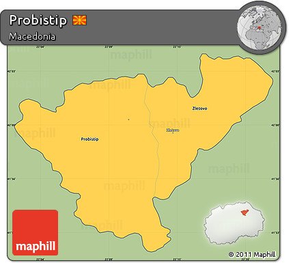 Savanna Style Simple Map of Probistip, cropped outside