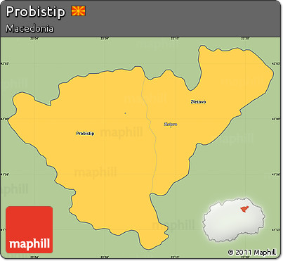Savanna Style Simple Map of Probistip, cropped outside