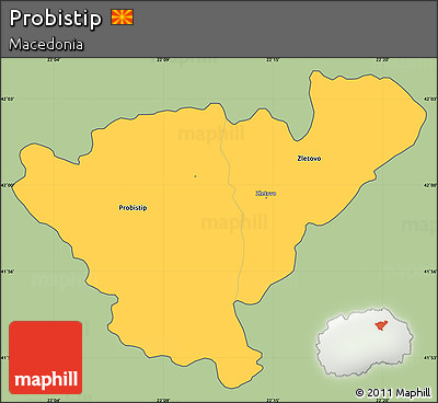 Savanna Style Simple Map of Probistip, cropped outside