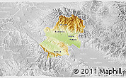 Physical 3D Map of Radovis, lighten, desaturated