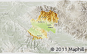 Physical 3D Map of Radovis, lighten, semi-desaturated