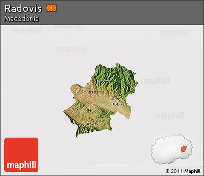 Satellite 3D Map of Radovis, cropped outside