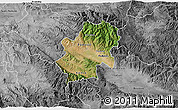 Satellite 3D Map of Radovis, desaturated