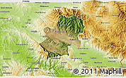Satellite 3D Map of Radovis, physical outside