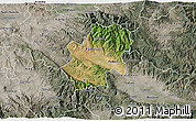 Satellite 3D Map of Radovis, semi-desaturated